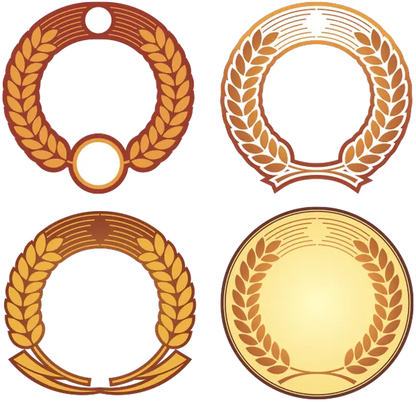 Golden Laurel Wreath Decorative Designs
