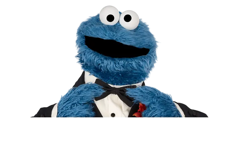 Cookie Monster in a Tuxedo