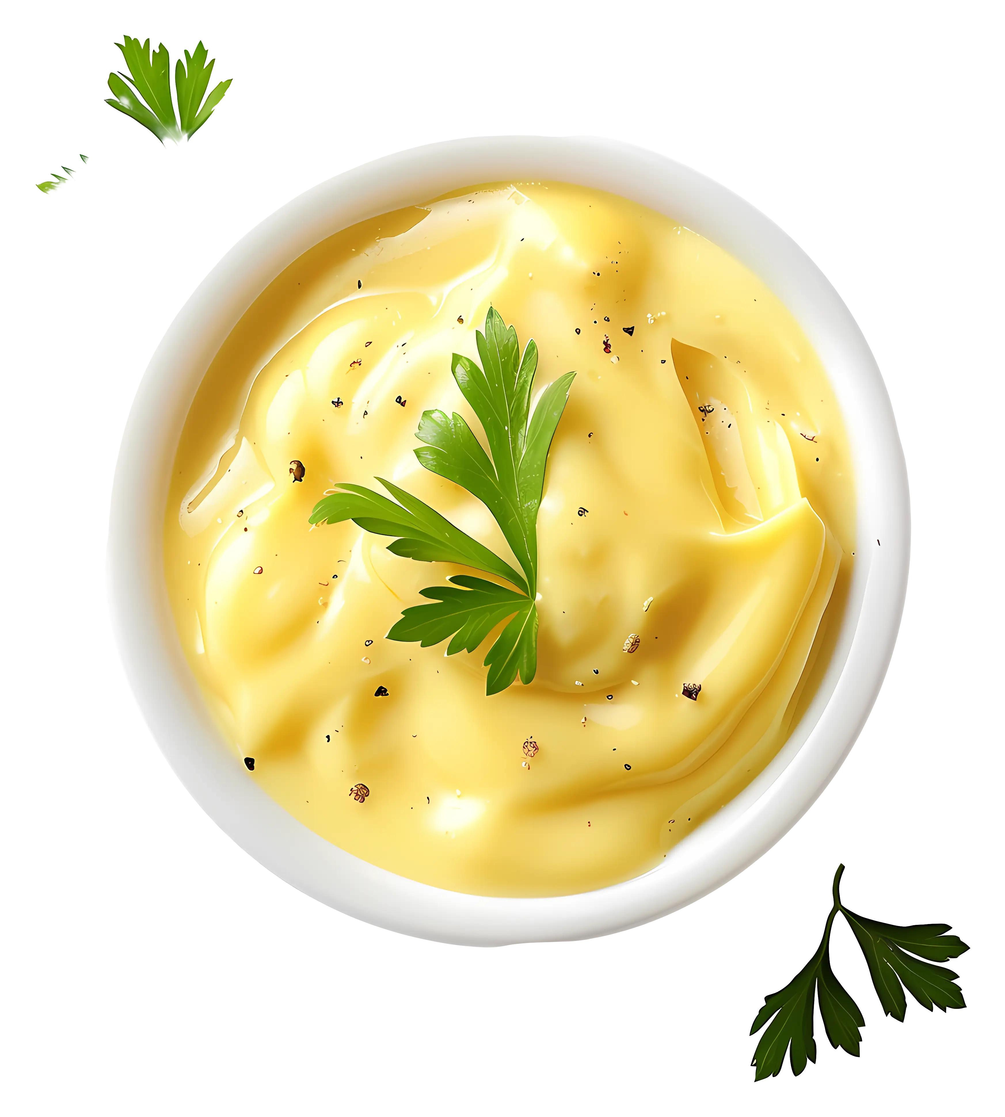 Bowl of Mayonnaise with Parsley