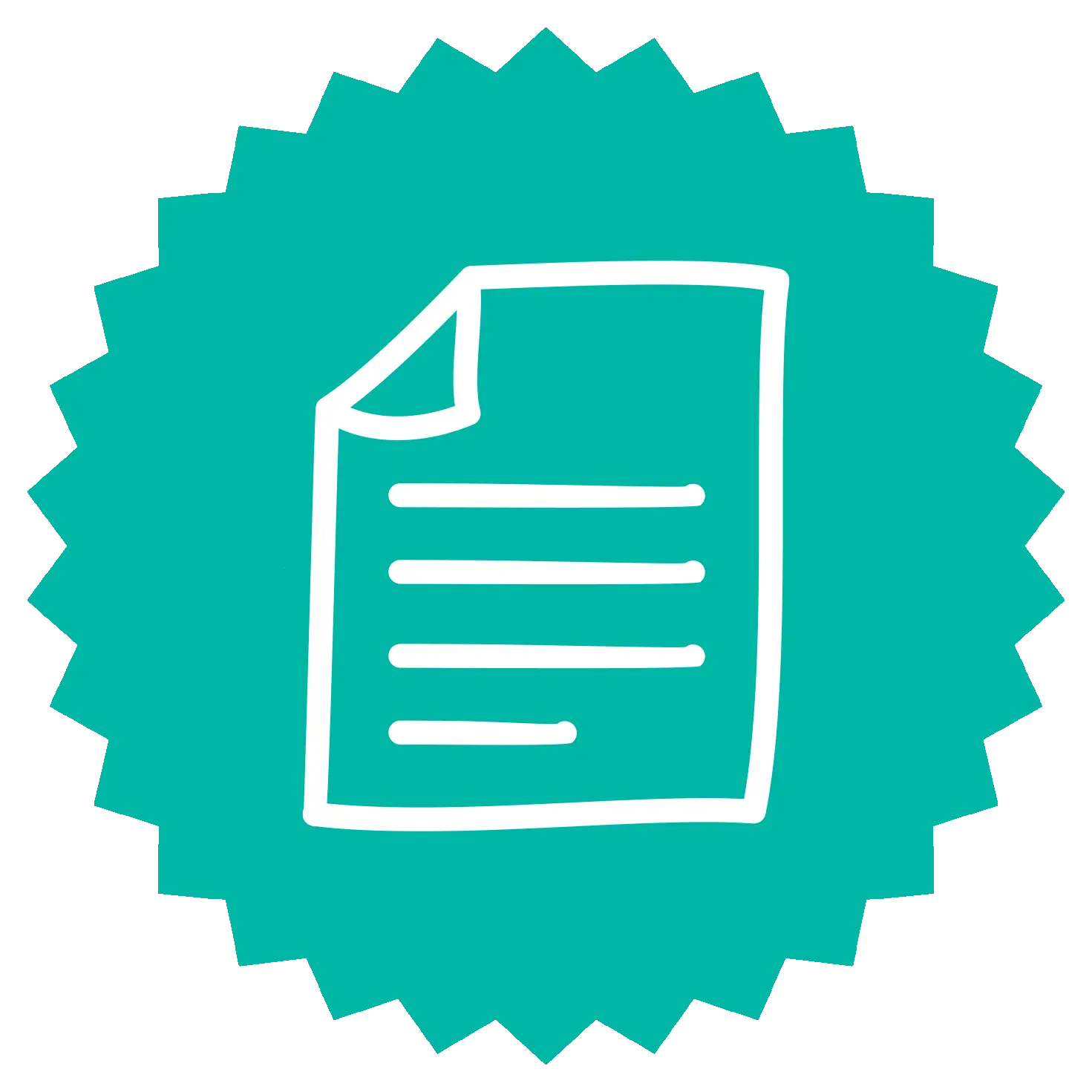 Teal Circular Document Symbol