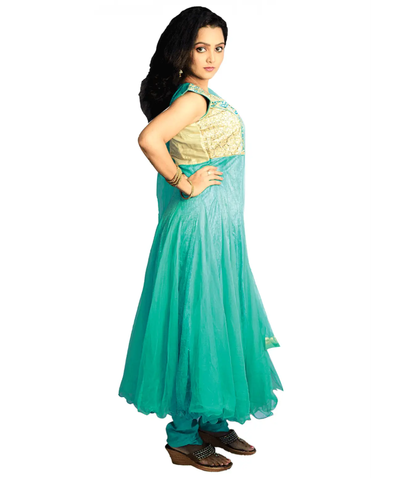 Woman in Green Dress