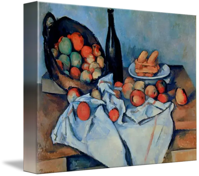 Still Life Painting with Fruit and Bottle