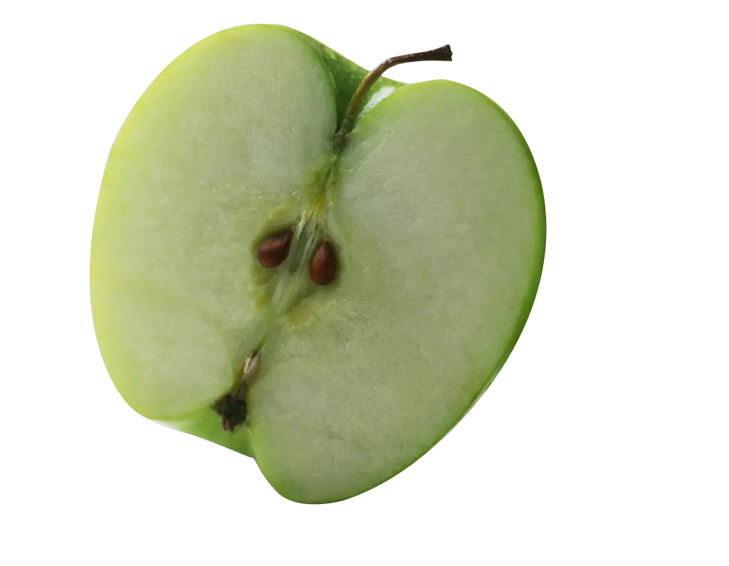 Sliced Green Apple Showing Seeds