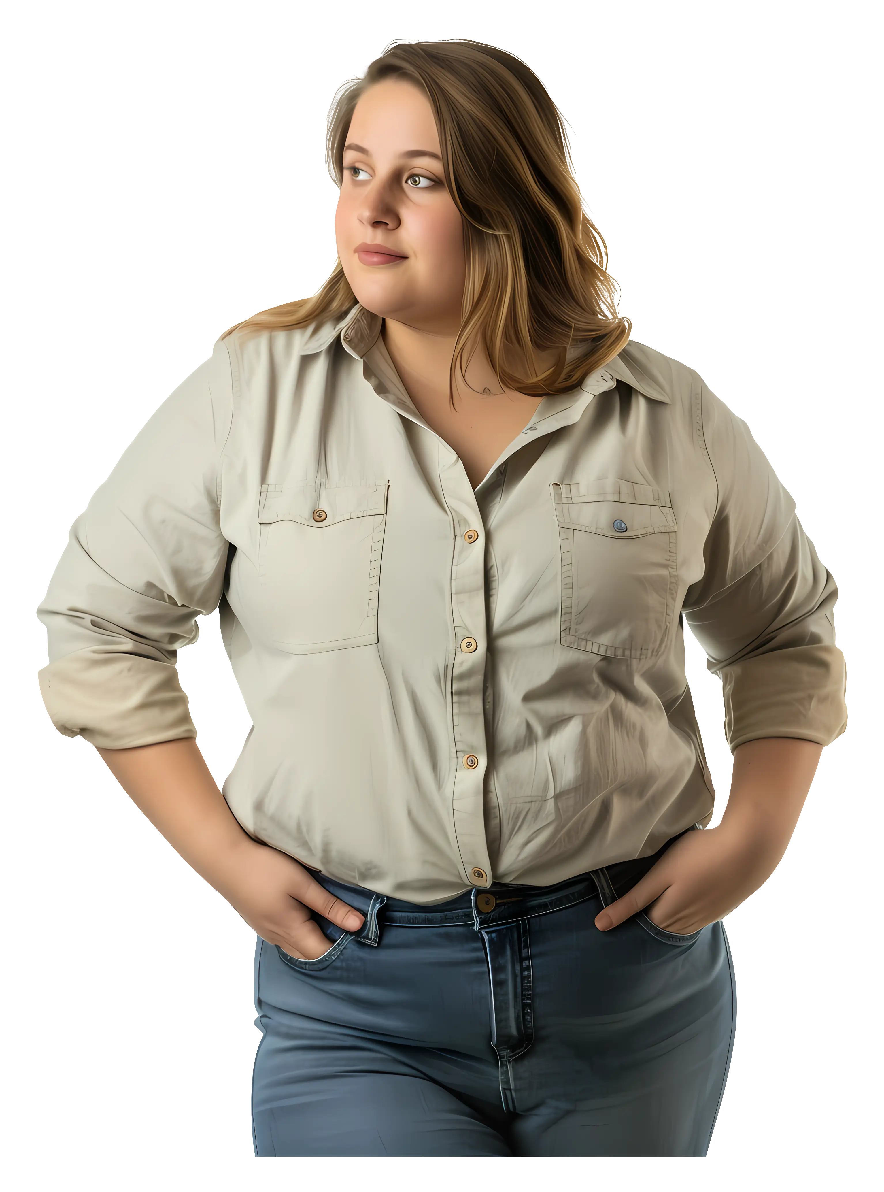 Confident Woman in Casual Outfit