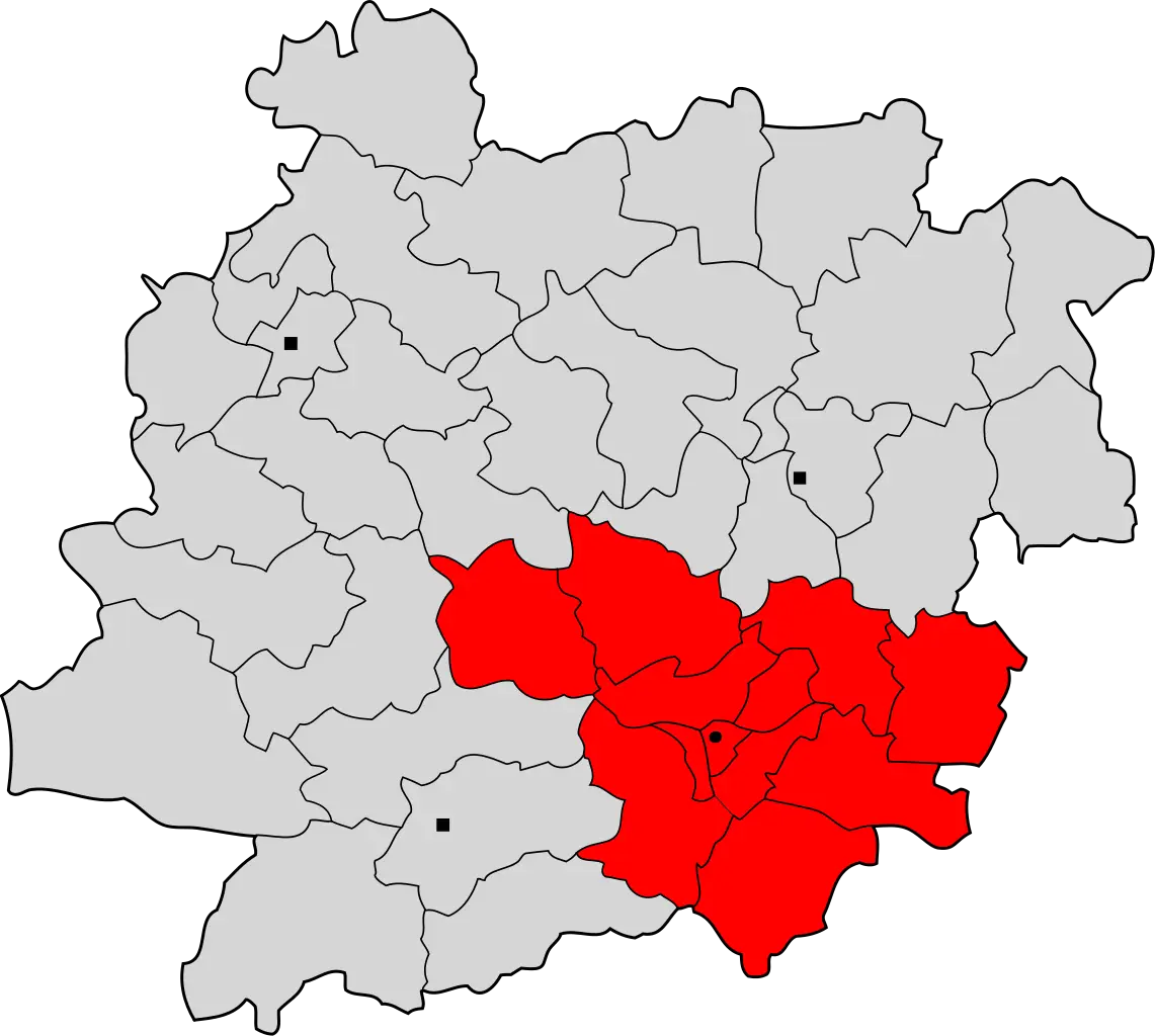 Map with Region Highlighted in Red