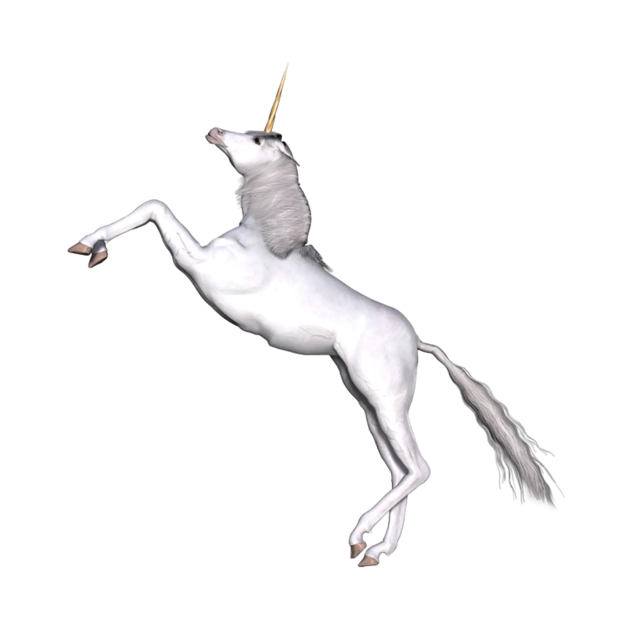 Rearing White Unicorn Illustration