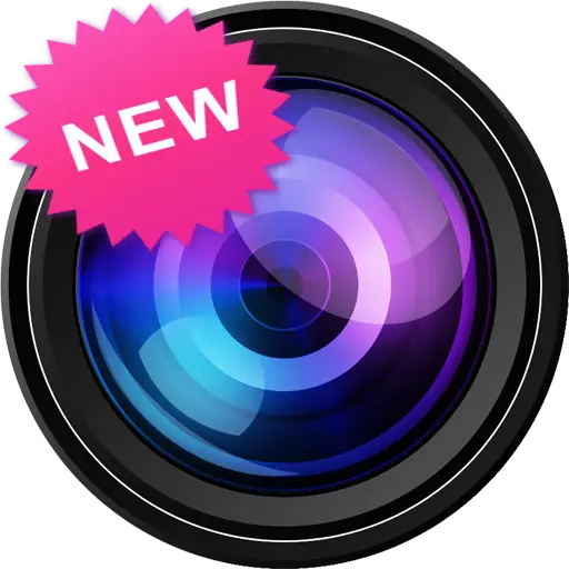 Shiny Camera Lens Icon with &#039;New&#039; Label