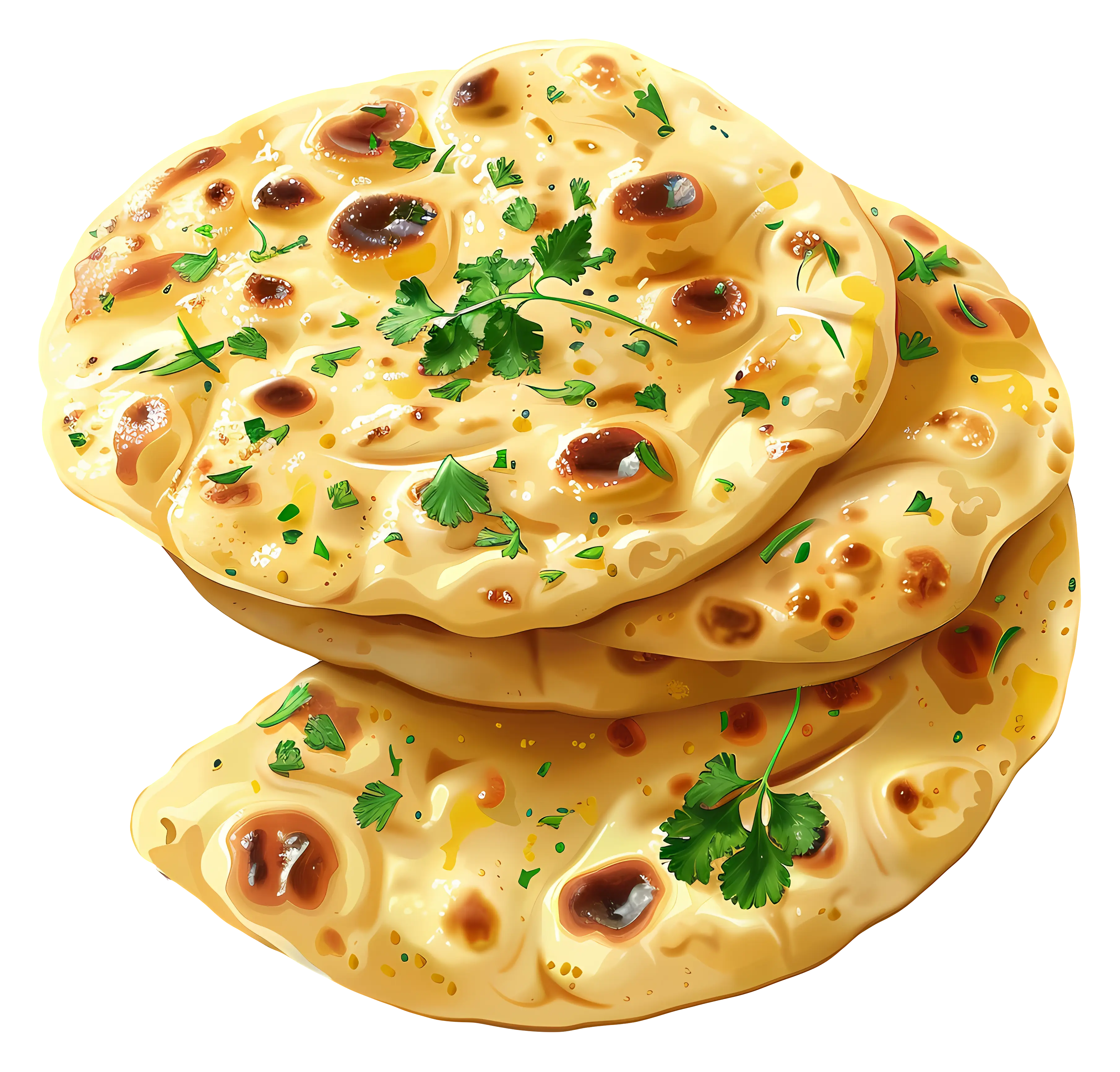 Buttered Naan Bread with Herbs
