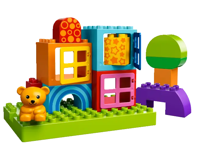 Colorful Toy House with Bear