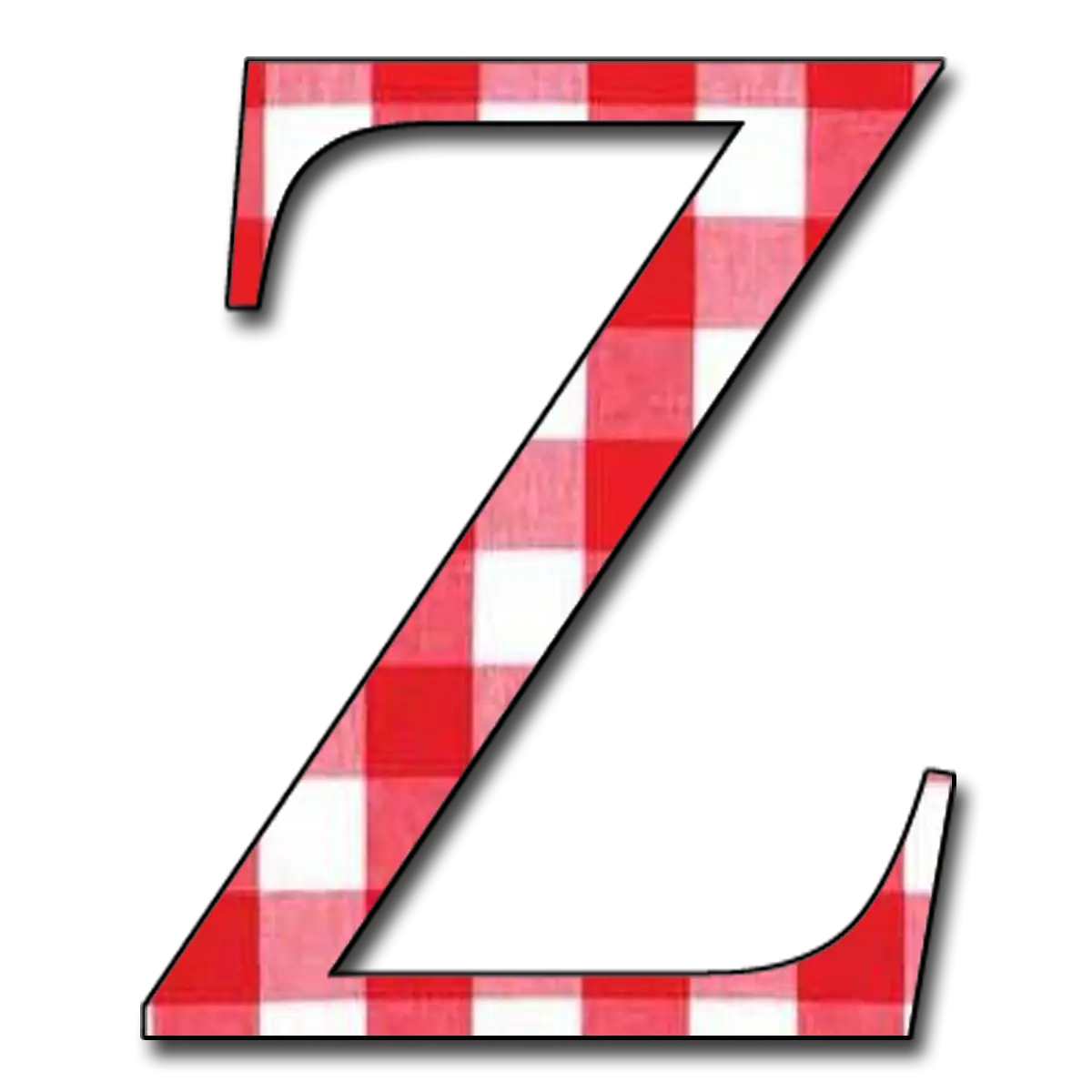 Red Checkered Z Letter