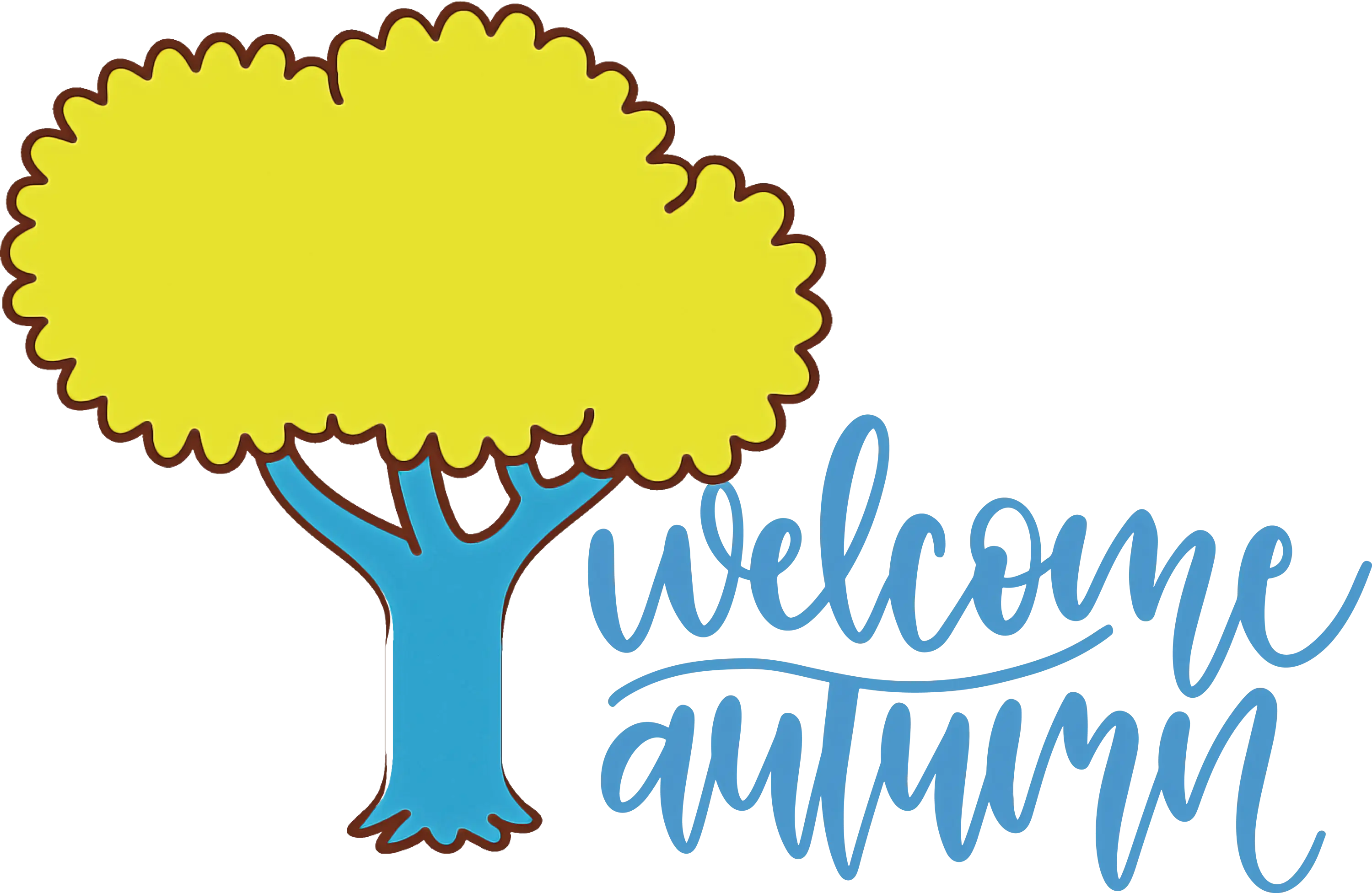 Welcome Autumn Illustration with Tree