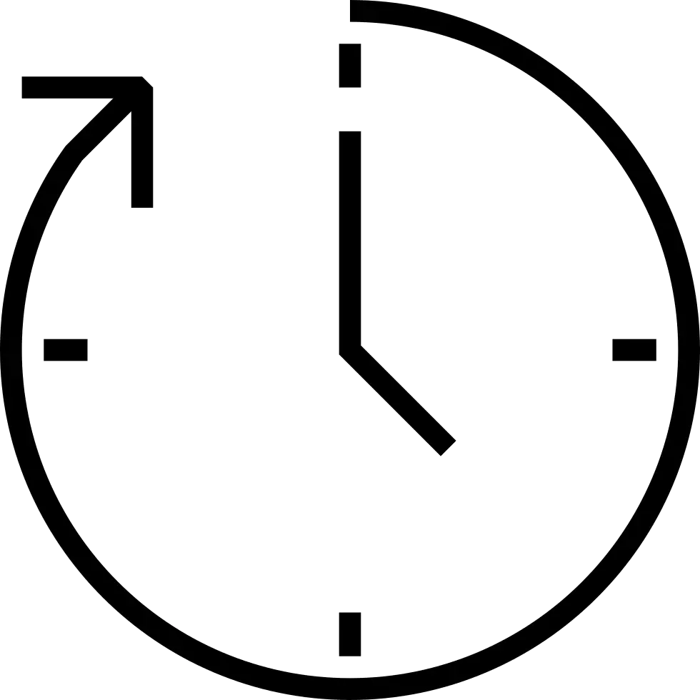 Clock with Circular Arrow Time Symbol