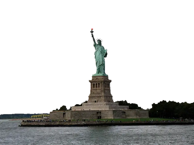 Statue of Liberty on an Island
