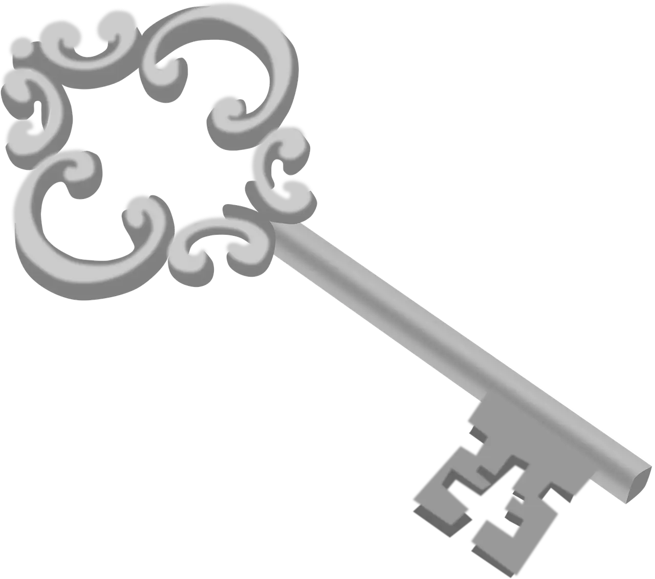 Elegant Silver Key