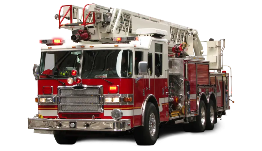 Red Fire Truck with Ladder