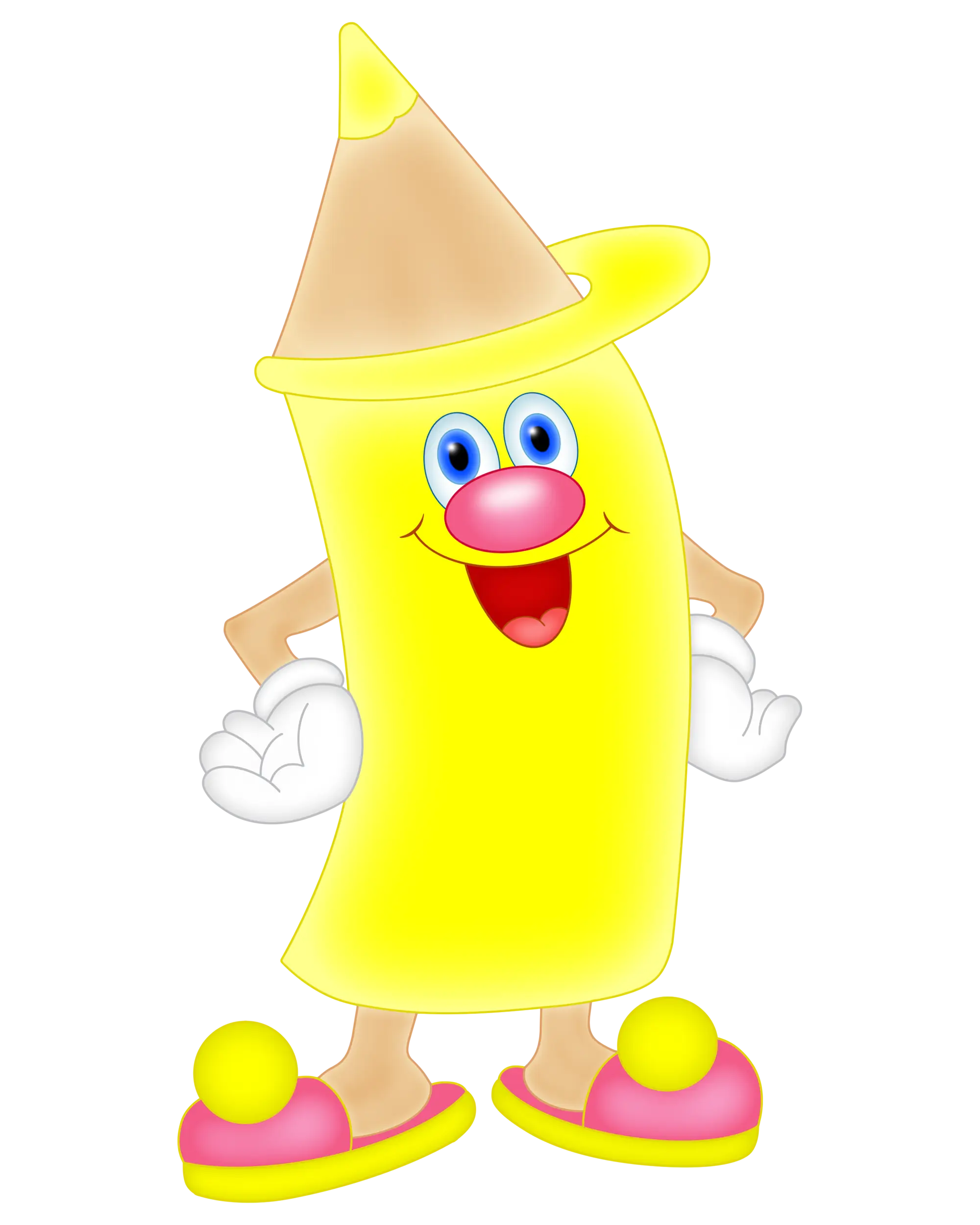 Smiling Cartoon Banana with Hat