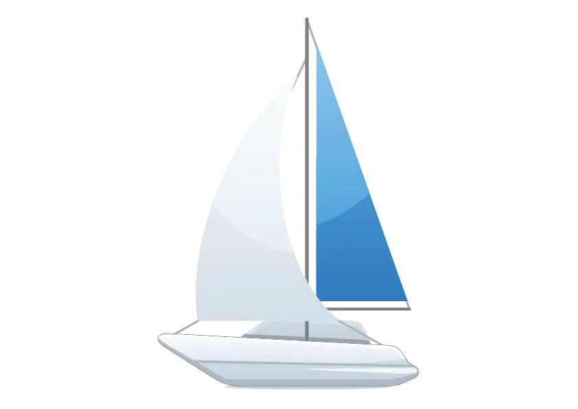 Sailboat with Blue Sail