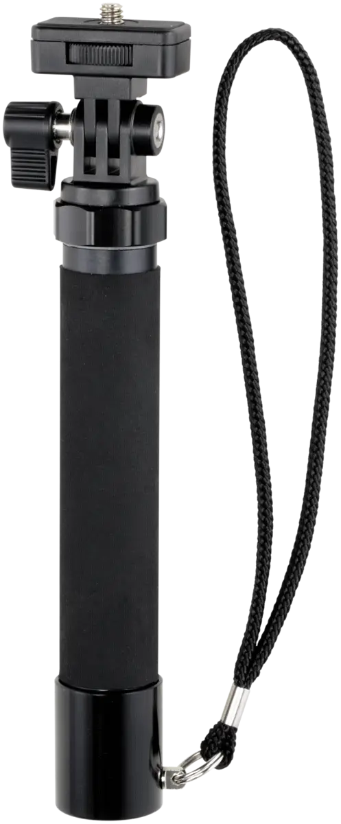 Black Selfie Stick with Handle and Strap