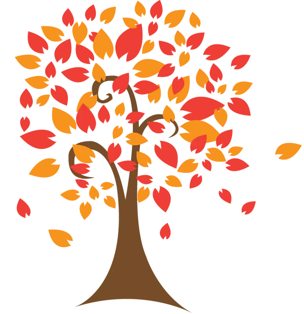 Autumn Tree with Falling Leaves
