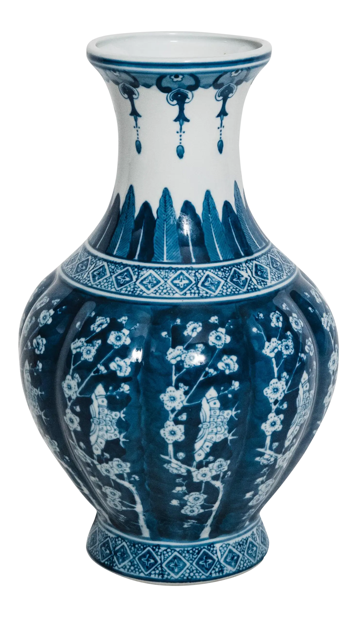 Blue and White Decorative Vase