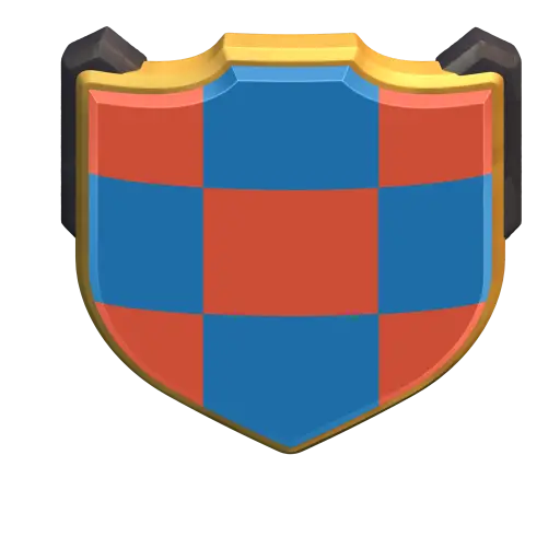 Shield Emblem with Red and Blue Design