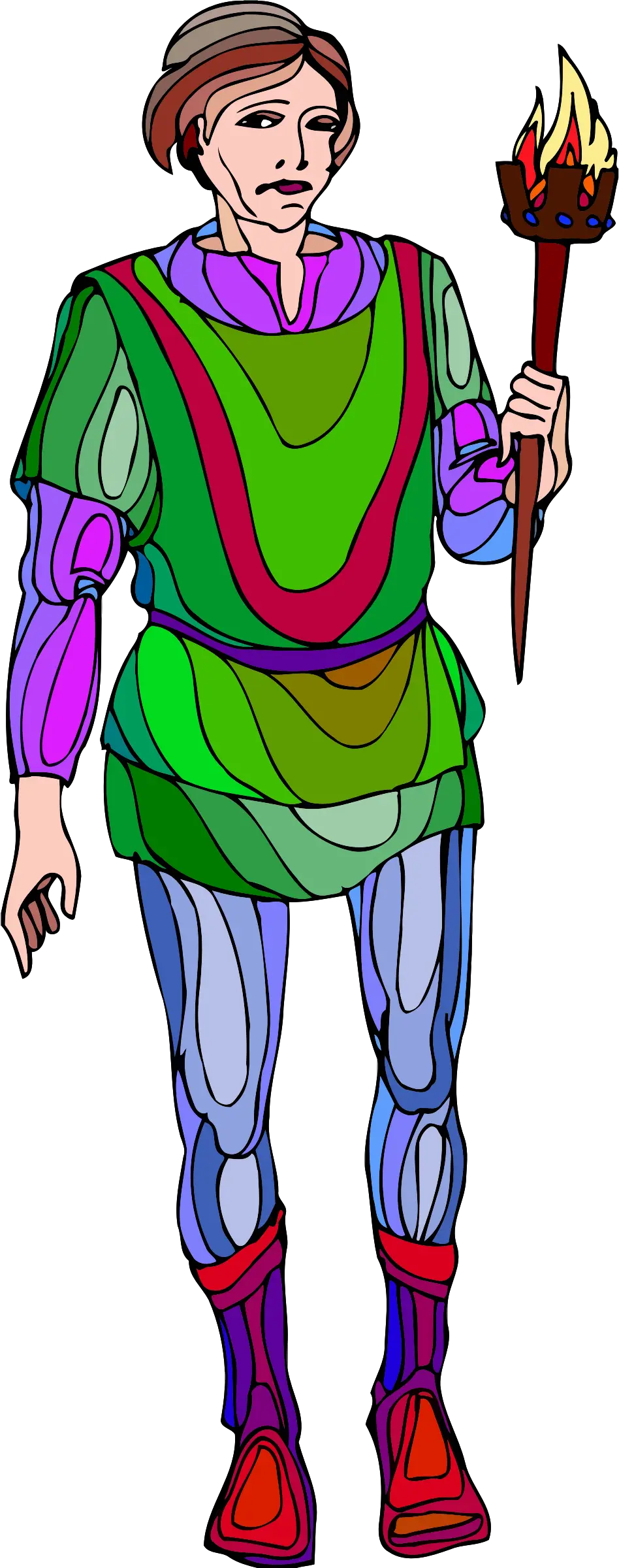 Medieval Character Holding Torch