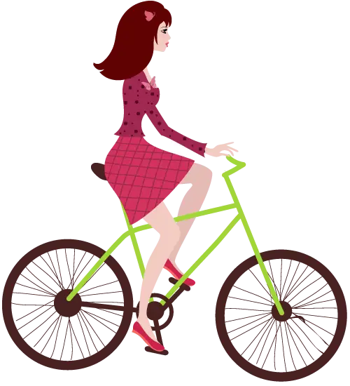 Woman Riding a Bicycle Illustration