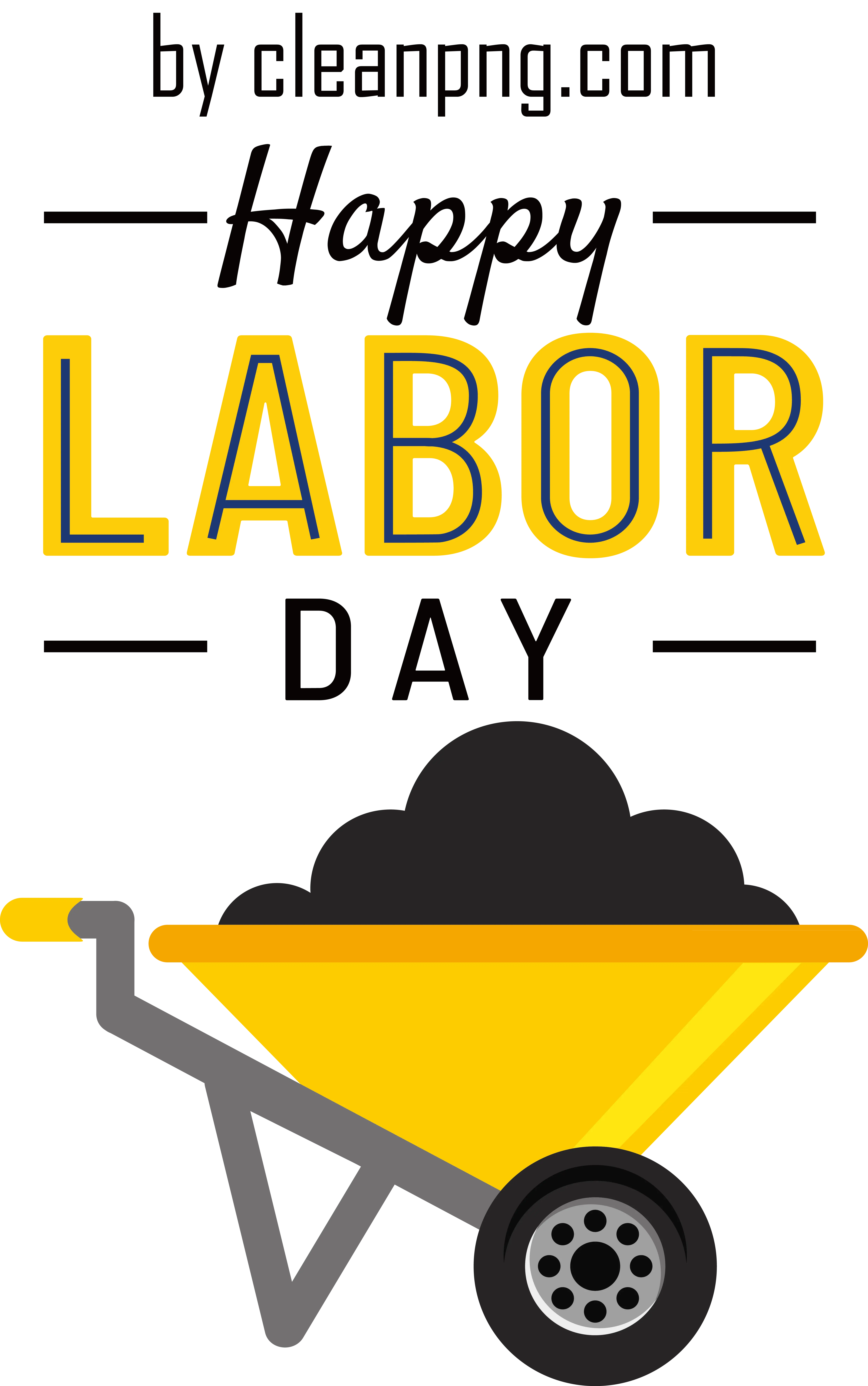 Happy Labor Day Wheelbarrow Poster