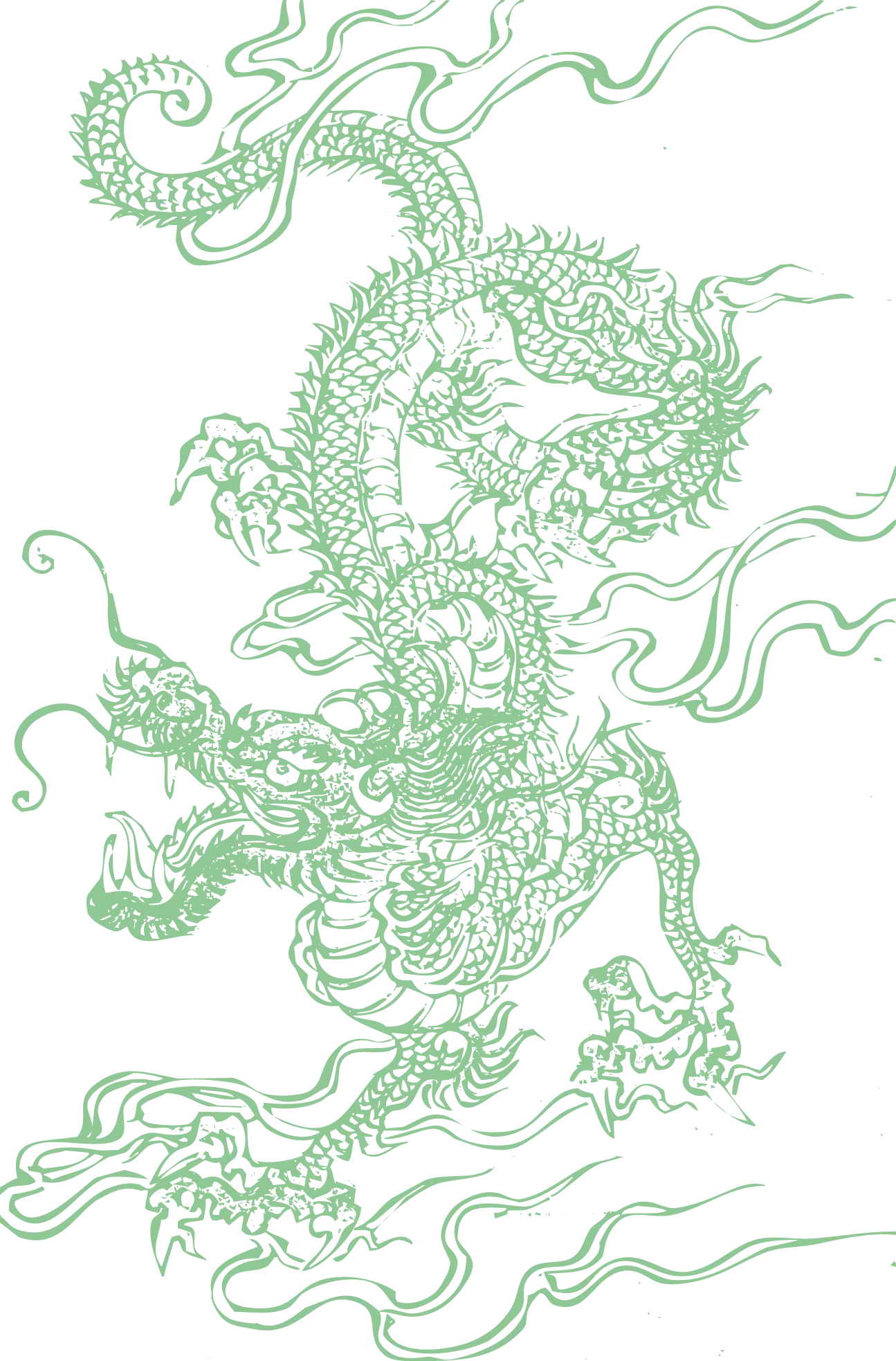 Intricate Green Chinese Dragon