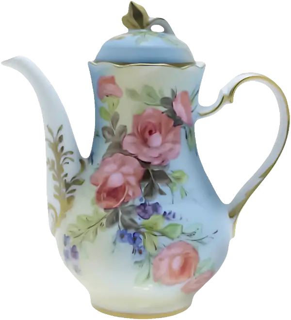 Vintage Porcelain Teapot with Floral Pattern