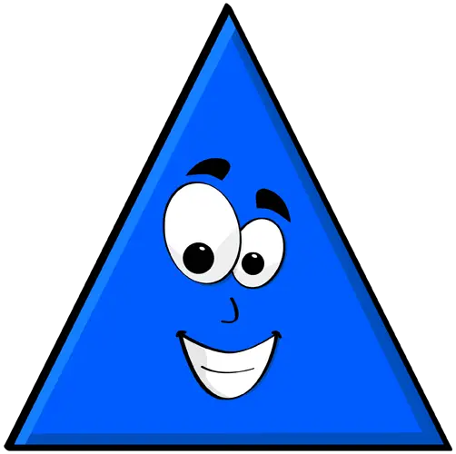 Smiling Blue Triangle Cartoon