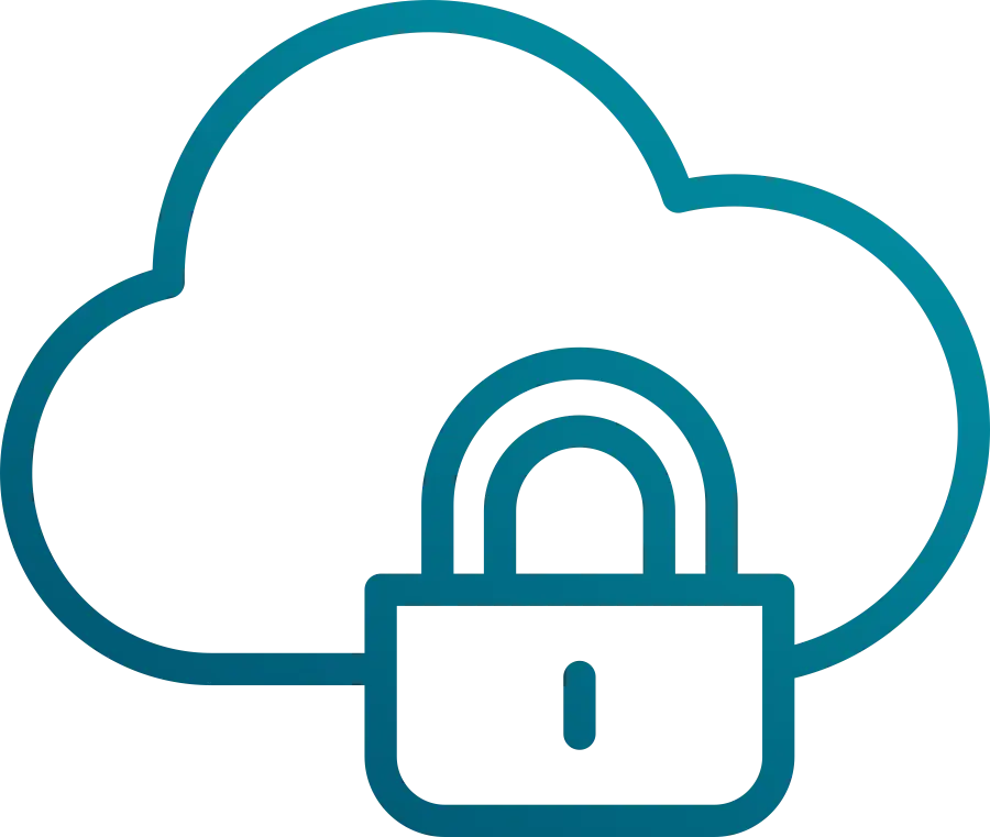 Cloud Security Icon with Padlock