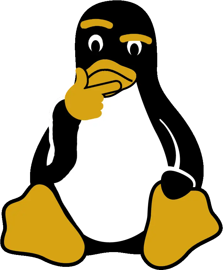 Thinking Penguin Cartoon Illustration