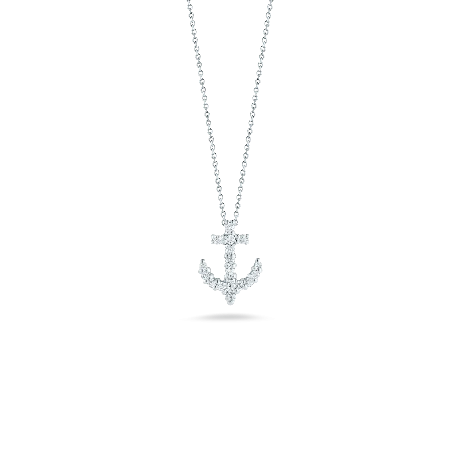 Anchor Pendant Necklace in Silver Tone