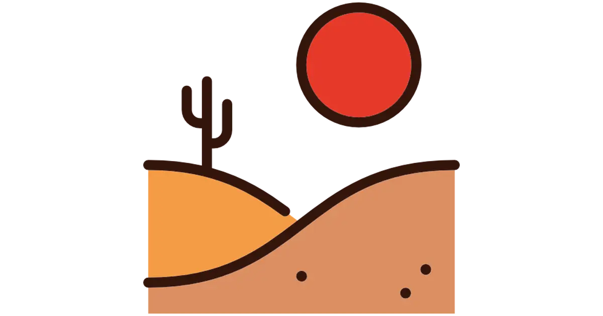 Sunny Desert Scene with Cactus and Sand