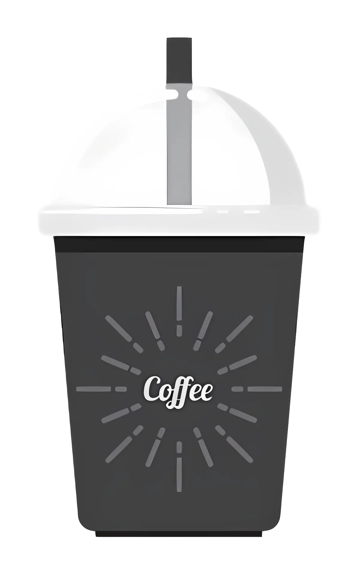 Black Coffee Cup with Lid Illustration