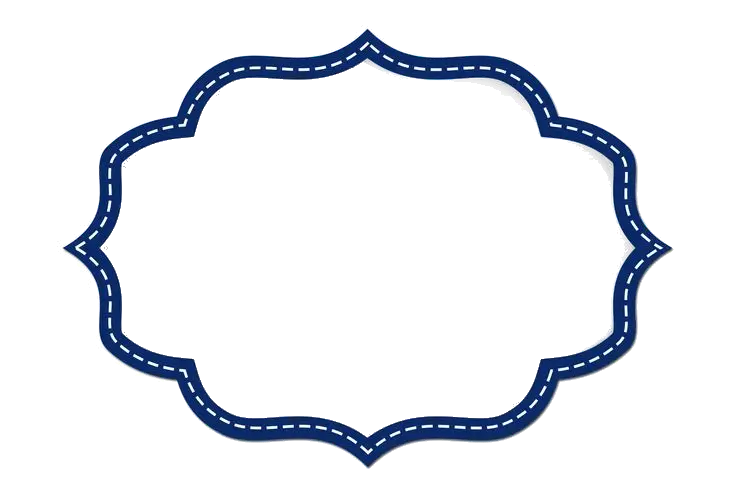 Blue Decorative Frame with Stitched Border