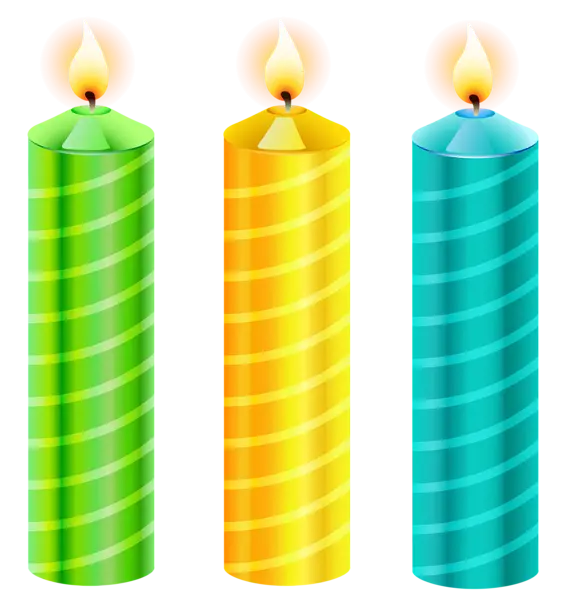 Colorful Candles with Flames