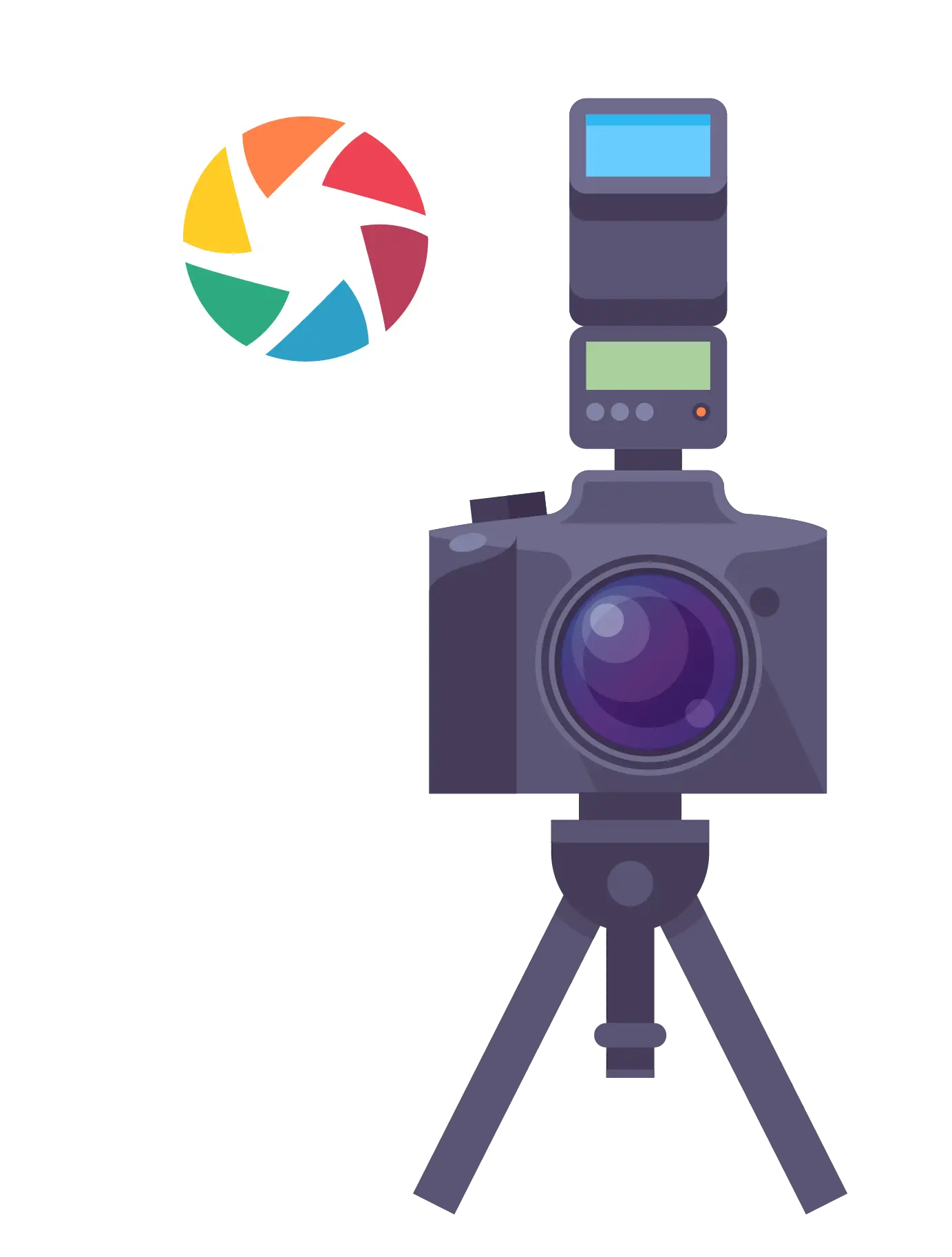 Camera Setup with Tripod and Flash
