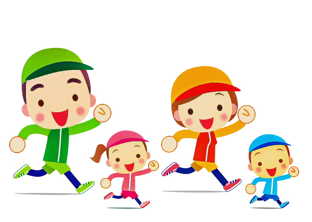 Family Running Together