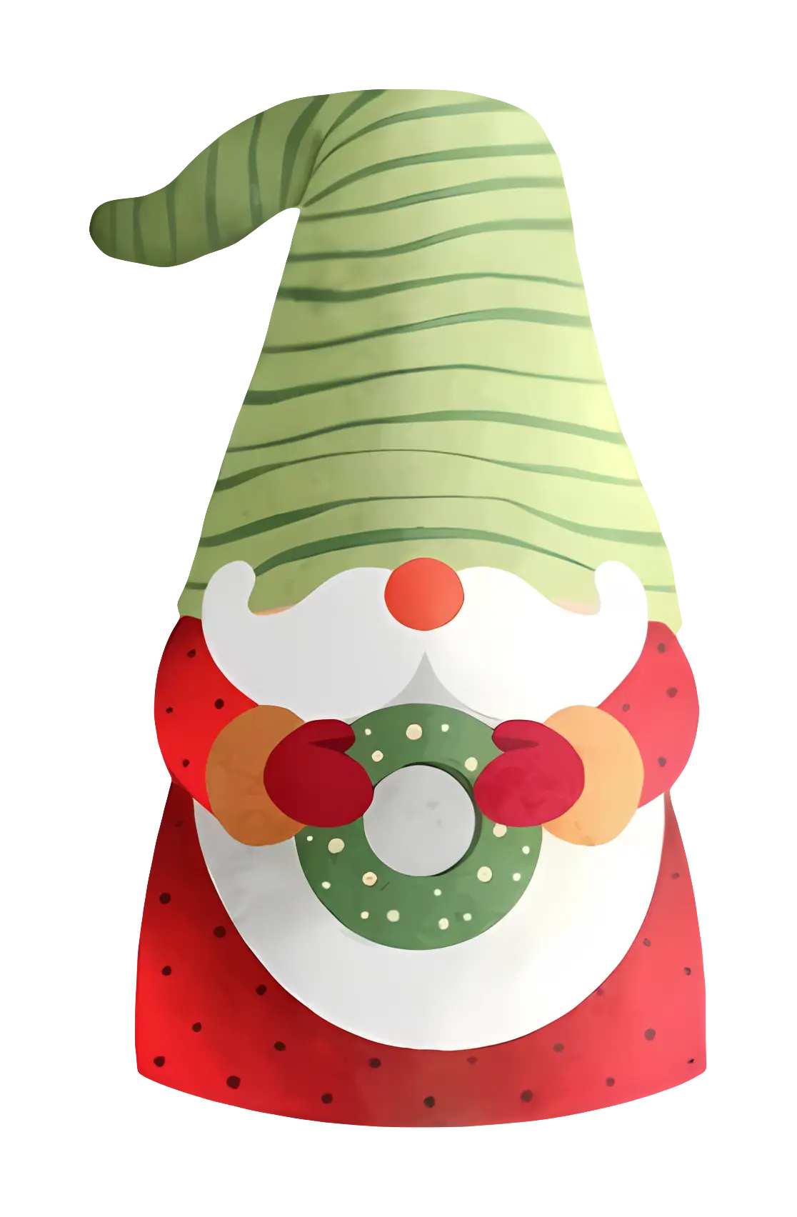 Christmas Gnome Holding Festive Wreath
