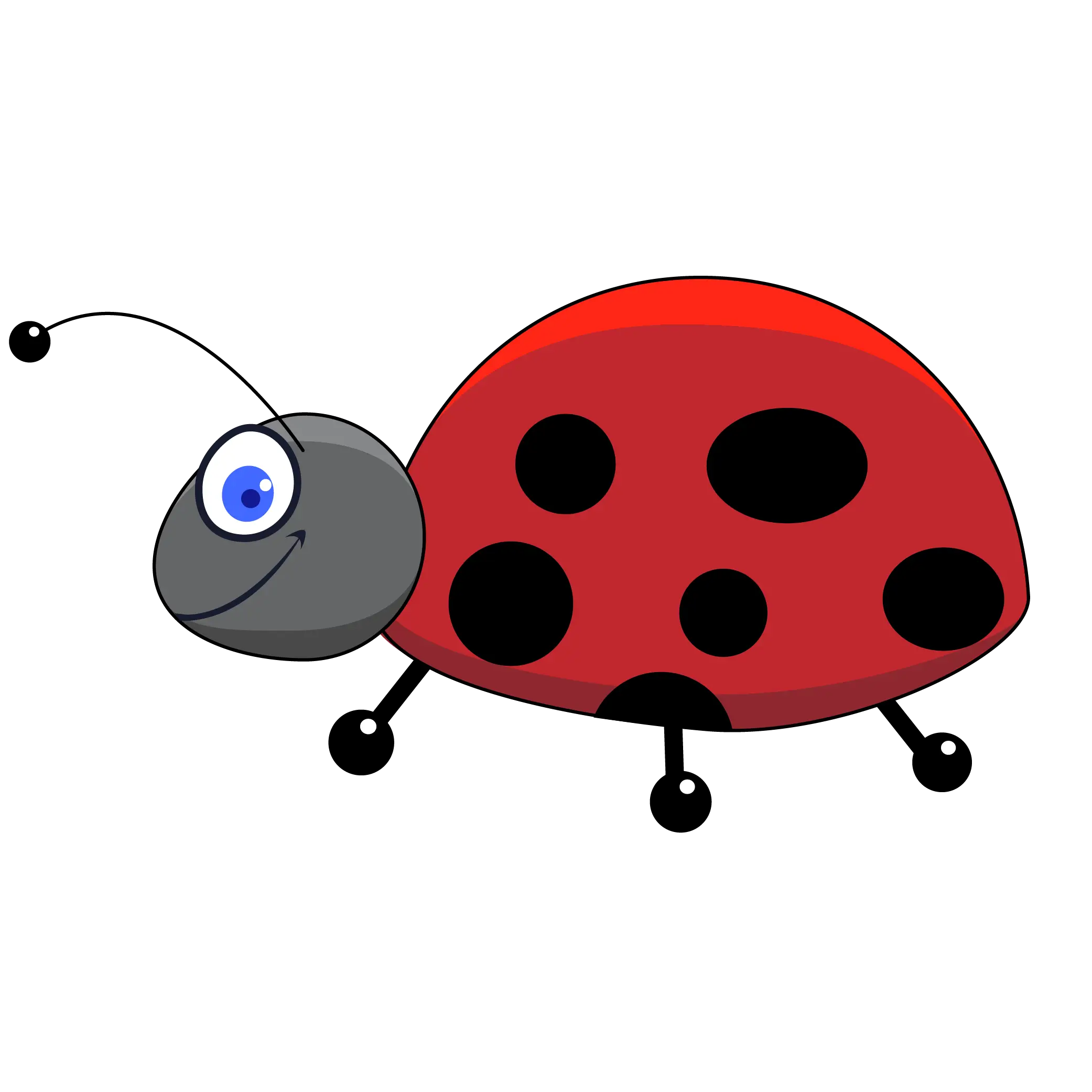 Cute Red Ladybug Cartoon Illustration