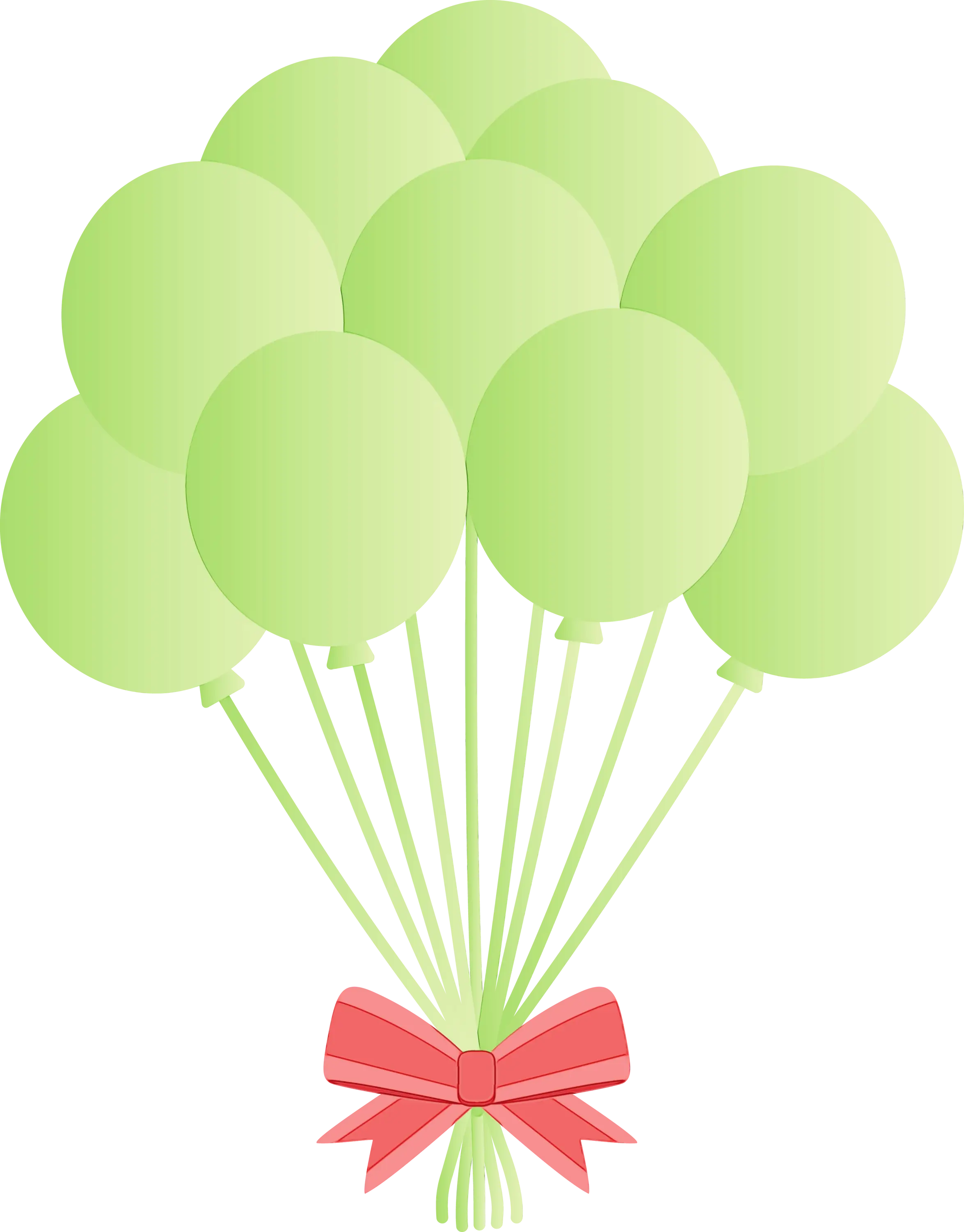 Green Balloons with Red Bow