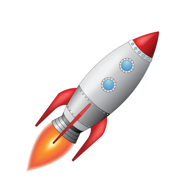 Rocket Ship Illustration Ready for Launch