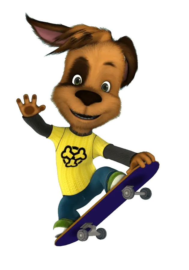Skateboarding Dog Cartoon Character