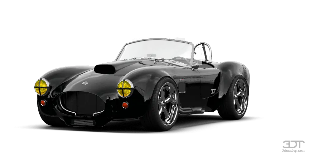 Black Classic Convertible with Yellow Headlights