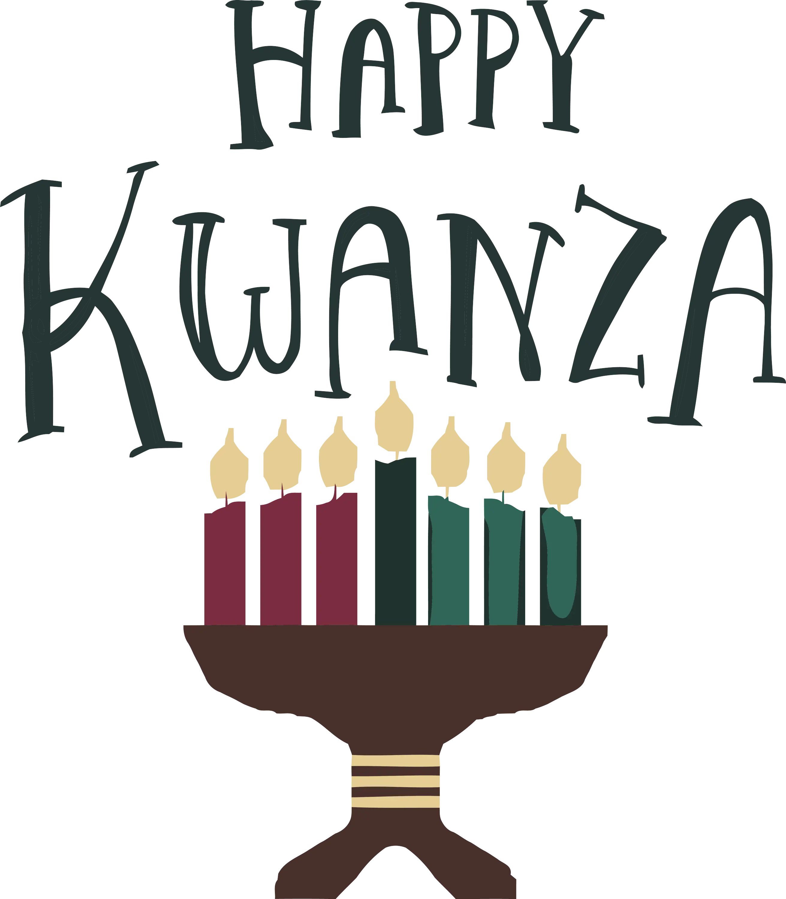Happy Kwanzaa Kinara with Candles Display