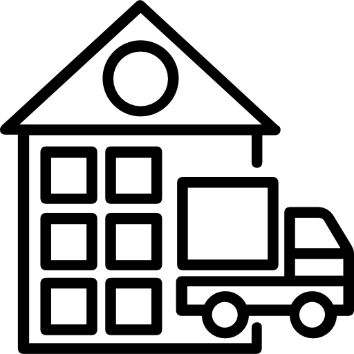 Warehouse with Truck Icon