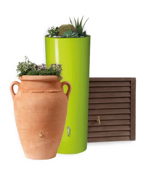 Green and Terracotta Planters for Garden