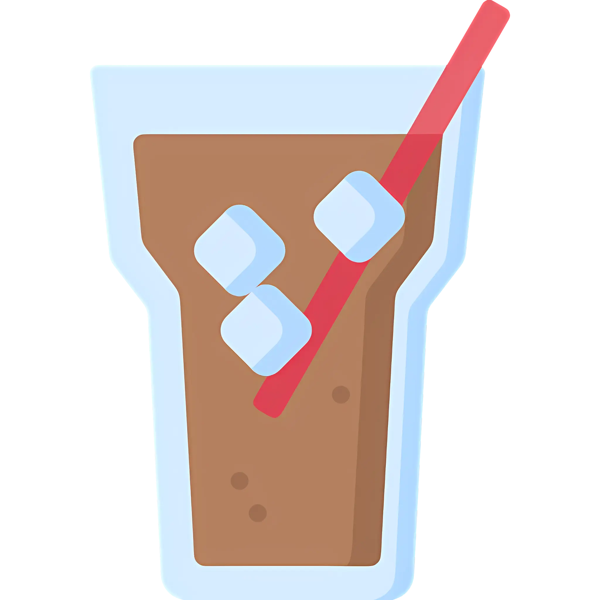 Glass of Iced Drink with Straw